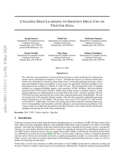 Utilizing Deep Learning to Identify Drug Use on Twitter Data