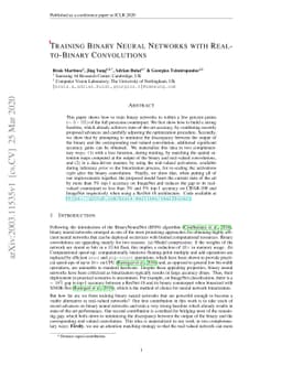 Training Binary Neural Networks with Real-to-Binary Convolutions