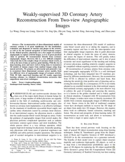 Weakly-supervised 3D coronary artery reconstruction from two-view
  angiographic images