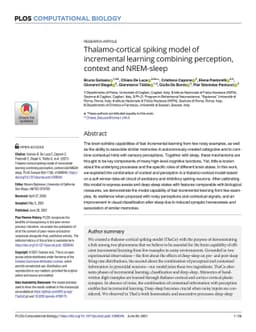 Thalamo-cortical spiking model of incremental learning combining
  perception, context and NREM-sleep-mediated noise-resilience