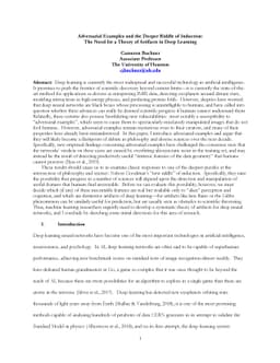 Adversarial Examples and the Deeper Riddle of Induction: The Need for a
  Theory of Artifacts in Deep Learning