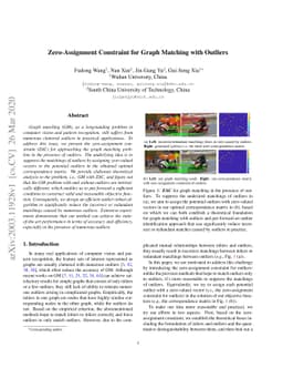 Zero-Assignment Constraint for Graph Matching with Outliers