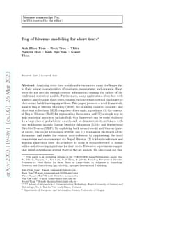 Bag of biterms modeling for short texts