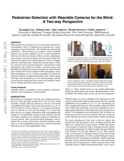 Pedestrian Detection with Wearable Cameras for the Blind: A Two-way
  Perspective