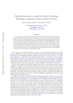 Machine learning as a model for cultural learning: Teaching an algorithm
  what it means to be fat