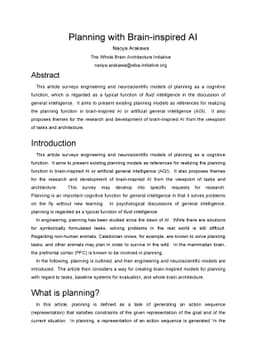 Planning with Brain-inspired AI