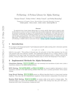PyMatting: A Python Library for Alpha Matting