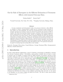 On the role of surrogates in the efficient estimation of treatment
  effects with limited outcome data