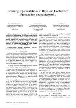 Learning representations in Bayesian Confidence Propagation neural
  networks