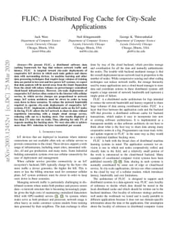 FLIC: A Distributed Fog Cache for City-Scale Applications