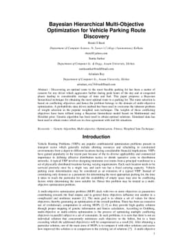 Bayesian Hierarchical Multi-Objective Optimization for Vehicle Parking
  Route Discovery