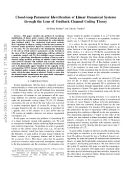 Closed-loop Parameter Identification of Linear Dynamical Systems through
  the Lens of Feedback Channel Coding Theory
