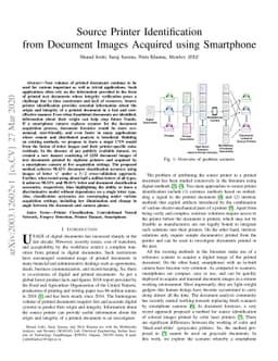 Source Printer Identification from Document Images Acquired using
  Smartphone