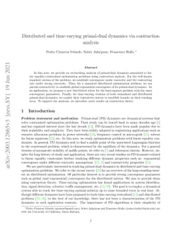 Distributed and time-varying primal-dual dynamics via contraction
  analysis