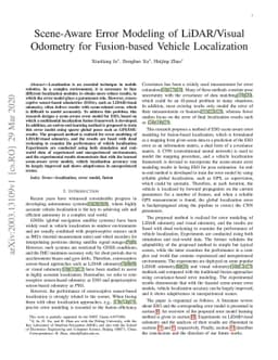 Scene-Aware Error Modeling of LiDAR/Visual Odometry for Fusion-based
  Vehicle Localization