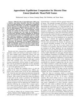 Approximate Equilibrium Computation for Discrete-Time Linear-Quadratic
  Mean-Field Games