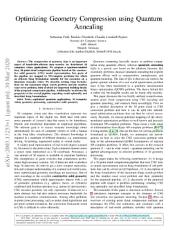 Optimizing Geometry Compression using Quantum Annealing