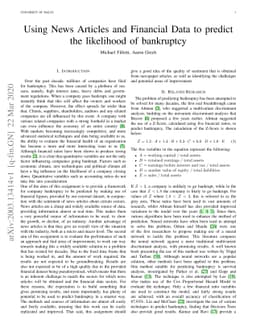 Using News Articles and Financial Data to predict the likelihood of
  bankruptcy