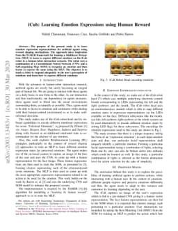 iCub: Learning Emotion Expressions using Human Reward