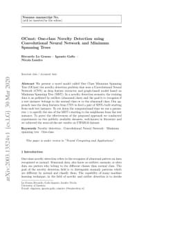 OCmst: One-class Novelty Detection using Convolutional Neural Network
  and Minimum Spanning Trees