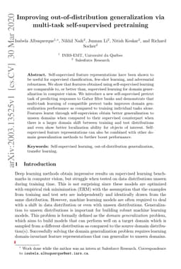 Improving out-of-distribution generalization via multi-task
  self-supervised pretraining