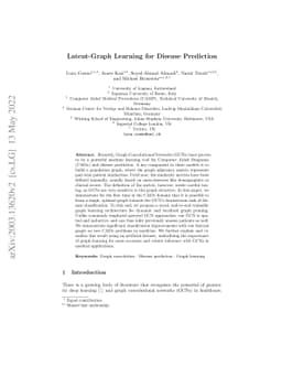 Latent-Graph Learning for Disease Prediction