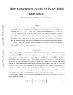 Sharp Concentration Results for Heavy-Tailed Distributions