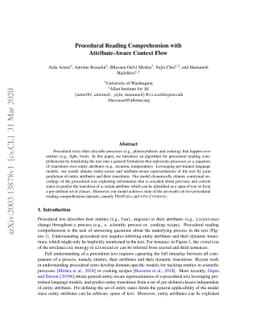 Procedural Reading Comprehension with Attribute-Aware Context Flow