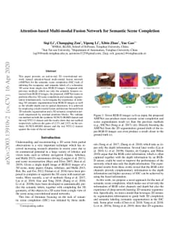 Attention-based Multi-modal Fusion Network for Semantic Scene Completion