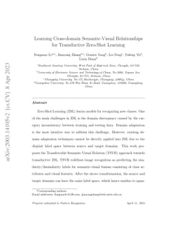 Learning Cross-domain Semantic-Visual Relationships for Transductive
  Zero-Shot Learning