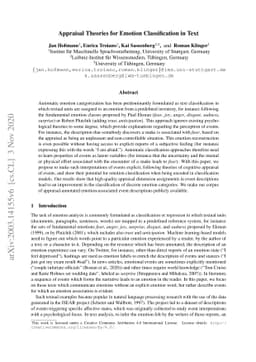Appraisal Theories for Emotion Classification in Text