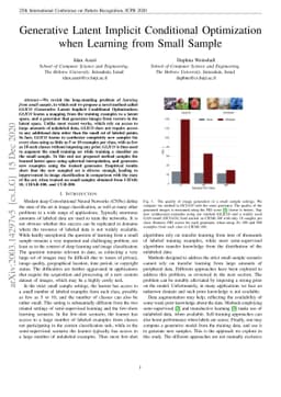 Generative Latent Implicit Conditional Optimization when Learning from
  Small Sample