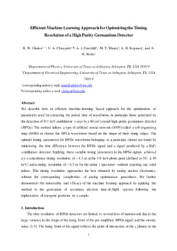 Efficient Machine Learning Approach for Optimizing the Timing Resolution
  of a High Purity Germanium Detector