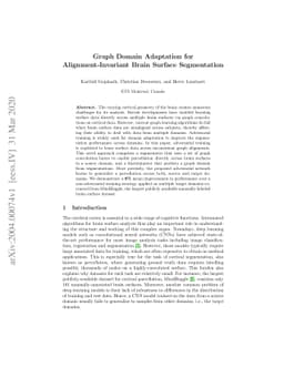 Graph Domain Adaptation for Alignment-Invariant Brain Surface
  Segmentation