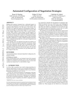 Automated Configuration of Negotiation Strategies
