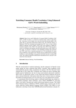 Enriching Consumer Health Vocabulary Using Enhanced GloVe Word Embedding