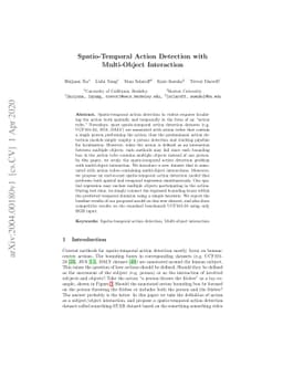 Spatio-Temporal Action Detection with Multi-Object Interaction