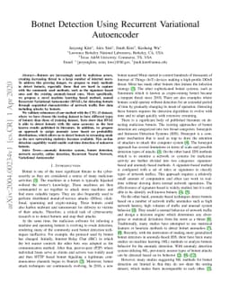 Botnet Detection Using Recurrent Variational Autoencoder
