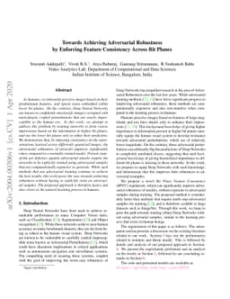 Towards Achieving Adversarial Robustness by Enforcing Feature
  Consistency Across Bit Planes