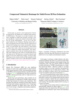 Compressed Volumetric Heatmaps for Multi-Person 3D Pose Estimation