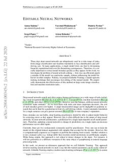 Editable Neural Networks