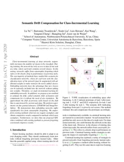 Semantic Drift Compensation for Class-Incremental Learning