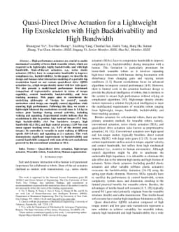 Quasi-Direct Drive Actuation for a Lightweight Hip Exoskeleton with High
  Backdrivability and High Bandwidth