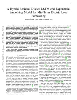 A Hybrid Residual Dilated LSTM end Exponential Smoothing Model for
  Mid-Term Electric Load Forecasting