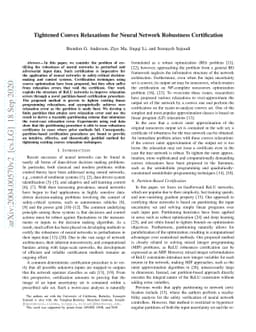 Tightened Convex Relaxations for Neural Network Robustness Certification