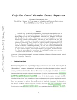 Projection Pursuit Gaussian Process Regression