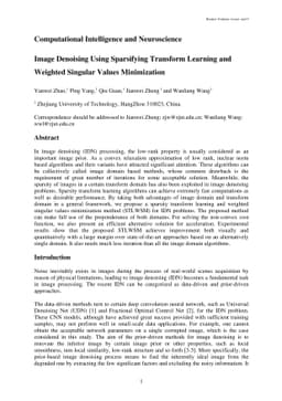 Image Denoising Using Sparsifying Transform Learning and Weighted
  Singular Values Minimization