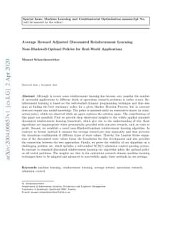 Average Reward Adjusted Discounted Reinforcement Learning:
  Near-Blackwell-Optimal Policies for Real-World Applications