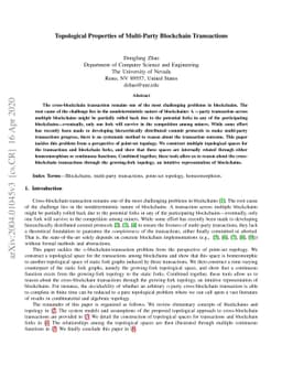 Topological Properties of Multi-Party Blockchain Transactions