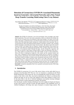 Detection of Coronavirus (COVID-19) Associated Pneumonia based on
  Generative Adversarial Networks and a Fine-Tuned Deep Transfer Learning Model
  using Chest X-ray Dataset